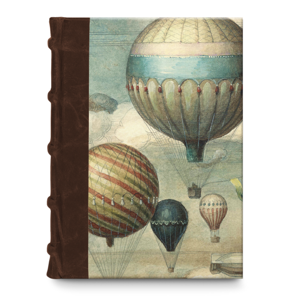 Halb-Leder Box für Notizblock mit Balloonmuster