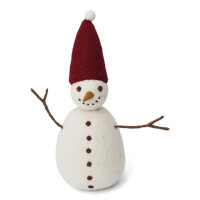 Großer Schneemann mit roter Mütze