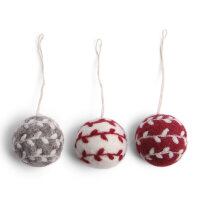 Christbaumkugel aus Filz - 3er Set