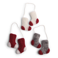 Christbaumschmuck - Minisocken aus Filz - 3er Set