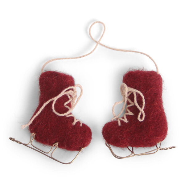 Filz - rote Eislaufschuhe