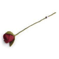 Filz dunkelrote Rose