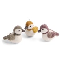 Filz buntes 3er-Set Sperlinge