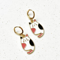 Ohrringe aus Emaille mit Katzen