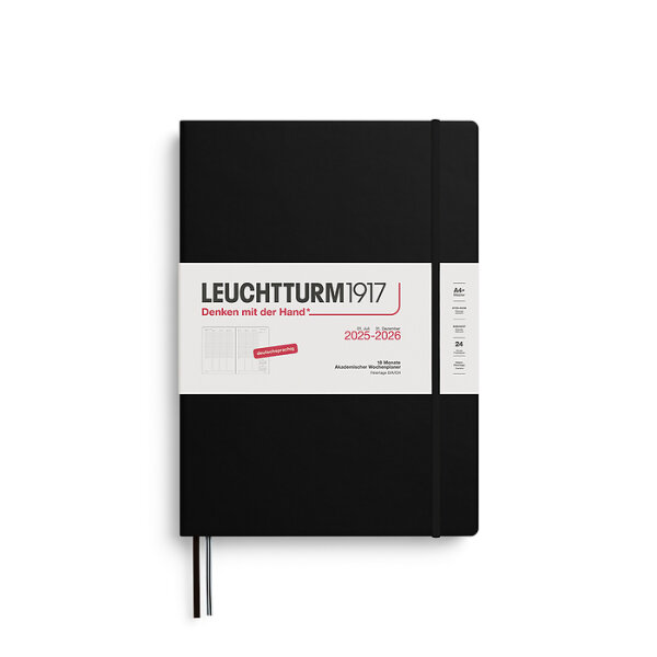 Akademischer Wochenplaner, 18 Monate, Master A4+ 2026 hardcover, Schwarz