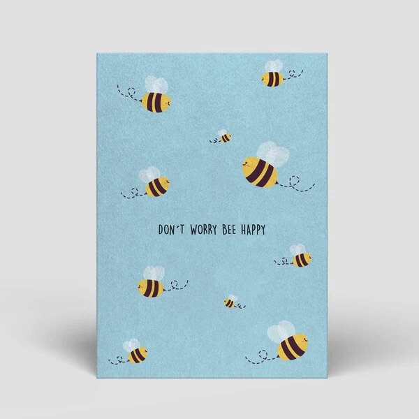 Postkarte Geburtstag "Dont worry bee happy"