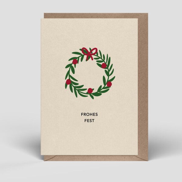Klappkarte Weihnachtskranz