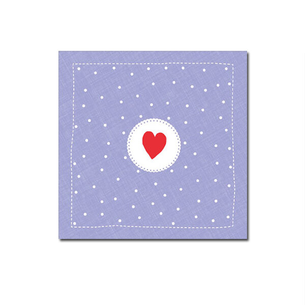Serviette Herz mini/lila