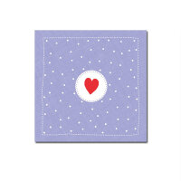 Serviette Herz mini/lila