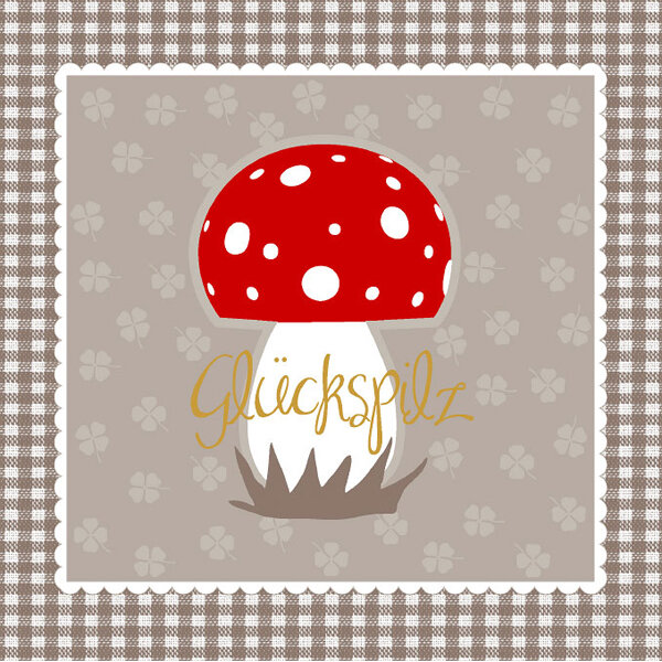 Serviette Glückspilz / taupe