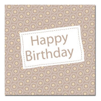 Serviette Happy Birthday / taupe