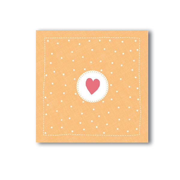 Serviette Herz mini/orange