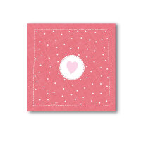 Serviette Herz mini/koralle