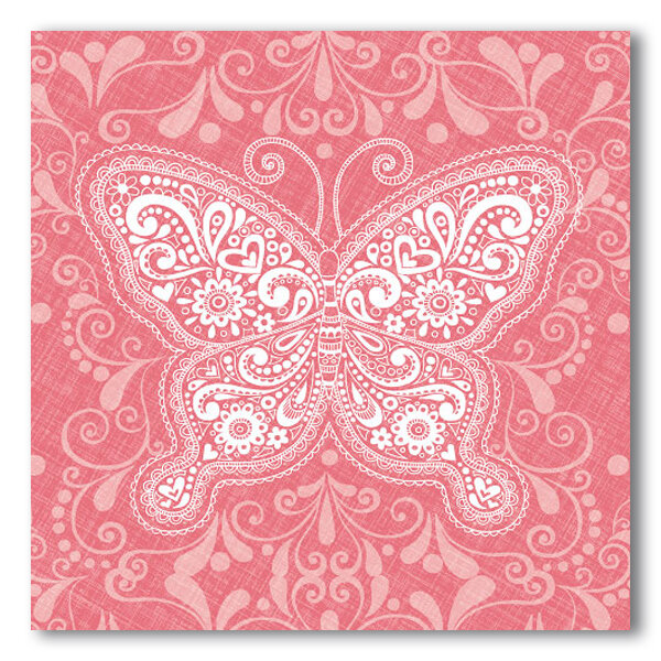 Serviette Schmetterling / koralle