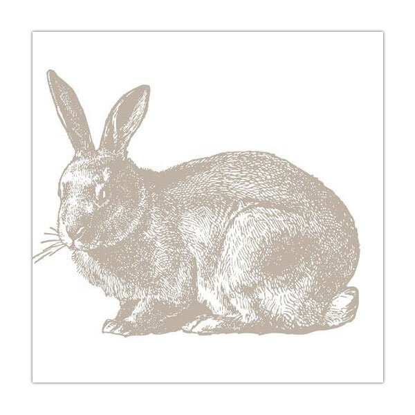 Serviette Hase taupe