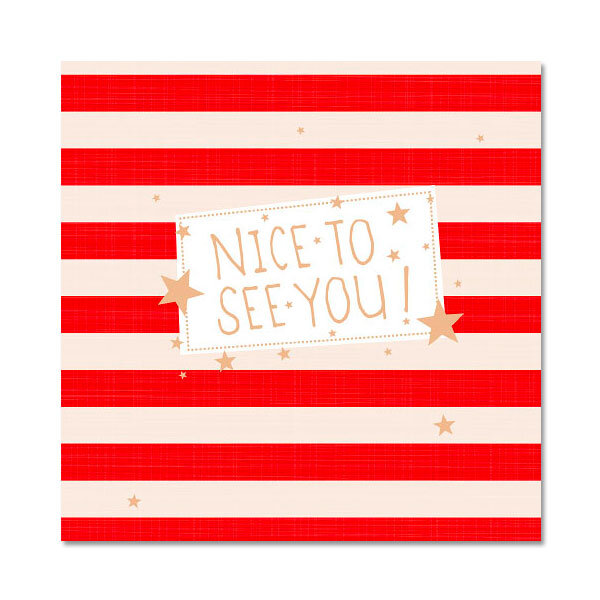 Servietten Streifen rot – Nice to see you!