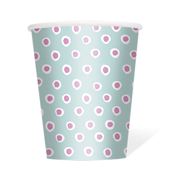 Pappbecher Tupfer Türkis
