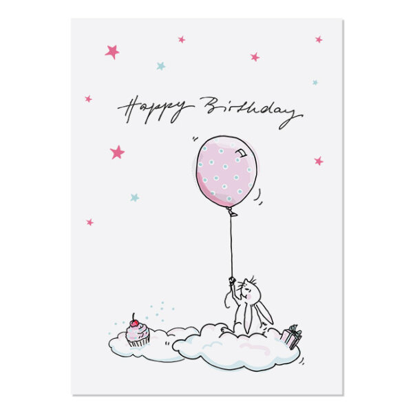 Postkarte Hase Birthday