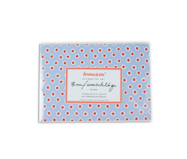 Briefumschlag Tupfer blau