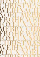 Postkarte – Merry Christmas Gold