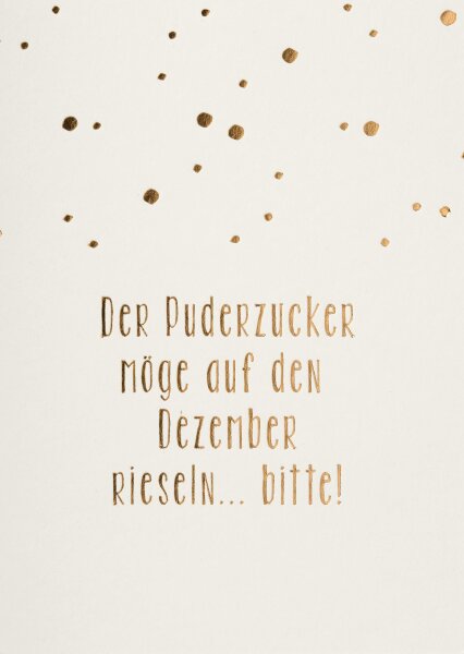 Weihnachtspostkarte – Der Puderzucker …