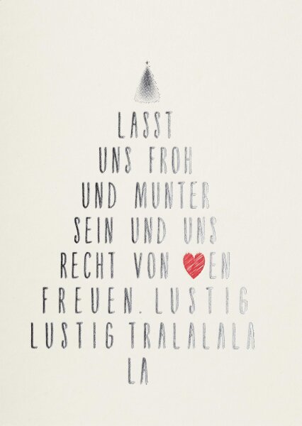 Weihnachtspostkarte – Lasst uns froh …