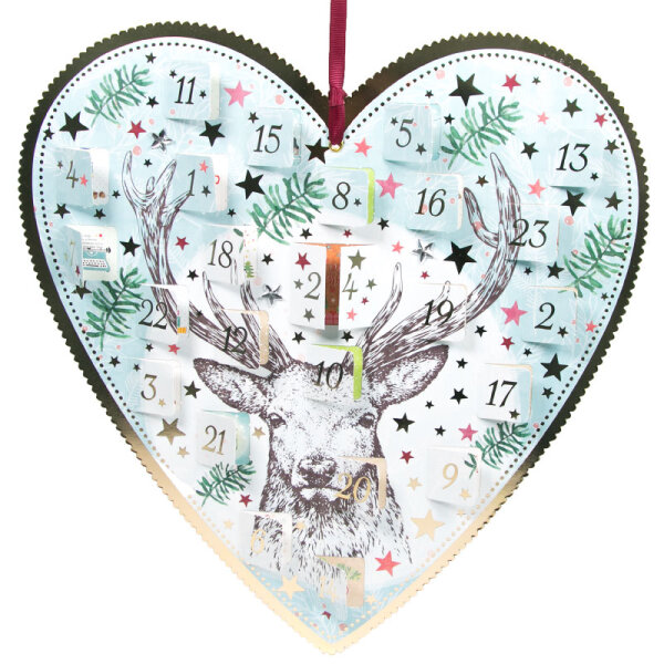Adventkalender Herz gold