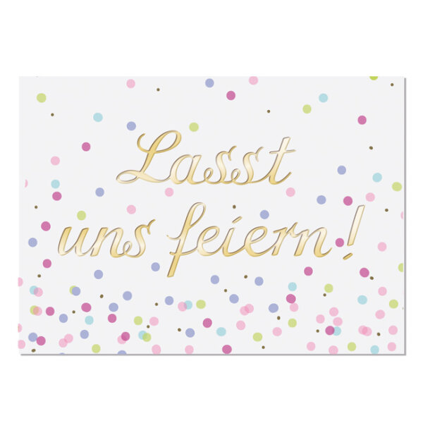 Postkarte Lasst uns feiern