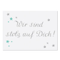 Postkarte wir sind stolz auf Dich