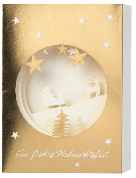 3D-Lasercut Karte – Schlitten