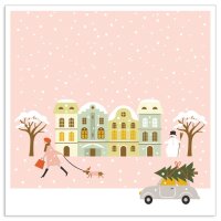 Serviette – Stadt im Winter
