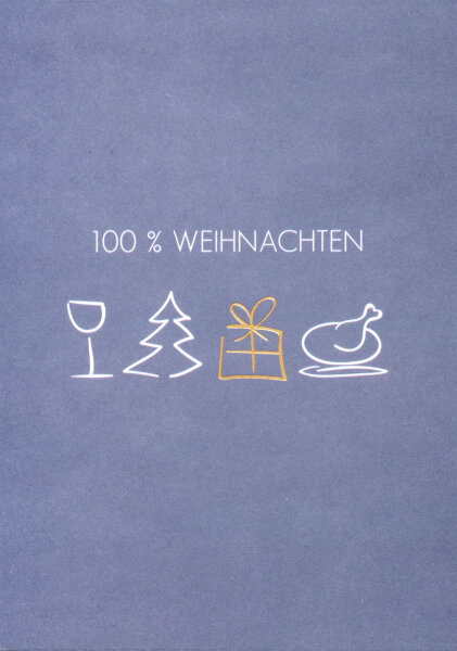 100% Weihnachten Postkarte