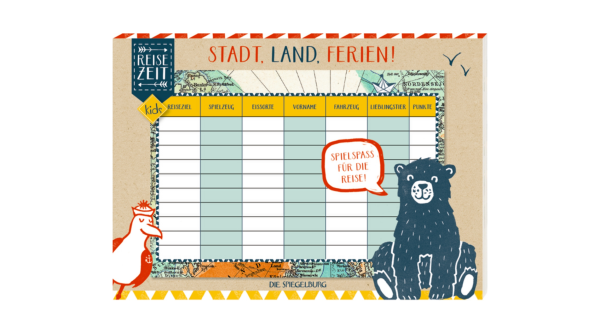 Spielblock Stadt, Land, Ferien
