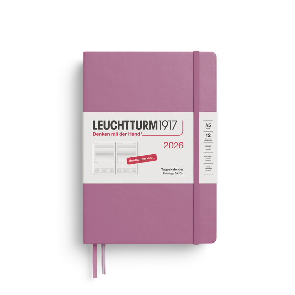 Tageskalender Medium (A5) 2026 dusty rose