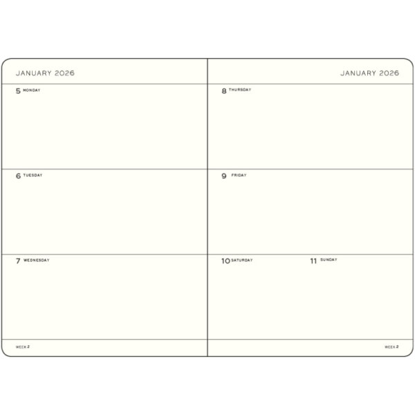 Wochenkalender medium A5 2026 forest green
