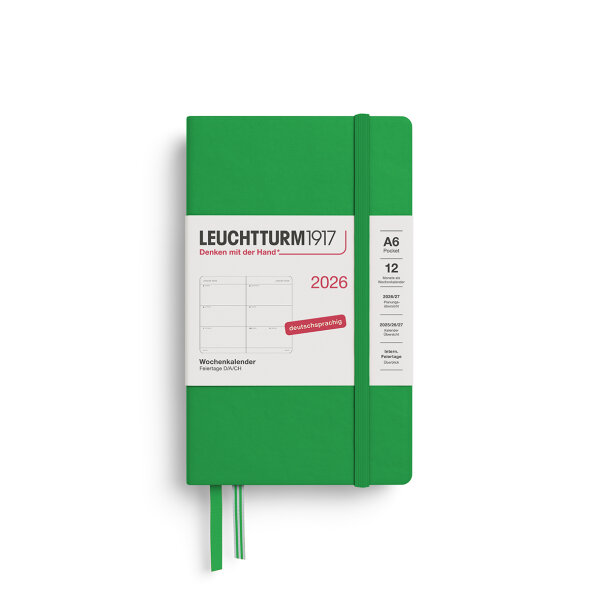 Wochenplaner Pocket (A6) 2026, hardcover, spring leaf