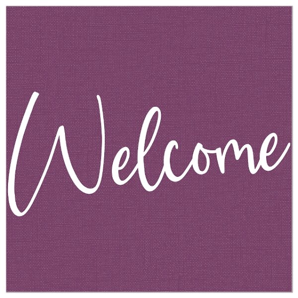 Servietten  lila – welcome