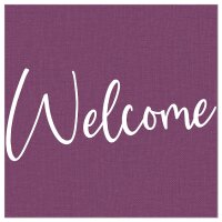 Servietten  lila – welcome