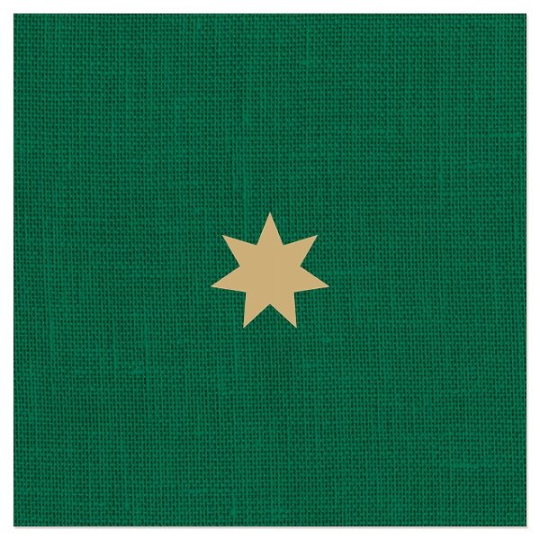 Servietten mit Stern in gold/grün