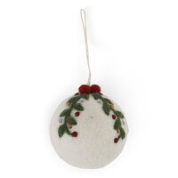 Filz Christmas Bauble weiß Girlande