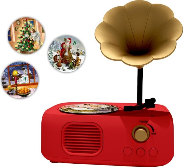 Sound Adventskalender Vintage- Grammophon mit 24 Weihnachtslieder