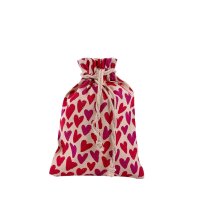 Geschenksack Baumwolle mit Herzen