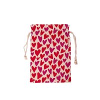 Geschenksack Baumwolle mit Herzen
