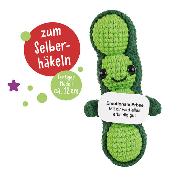 Emotional Support Veggies Häkelset - Erbse