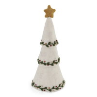 Filz Christbaum mit Stickerei - 3 in 1 - Weiß