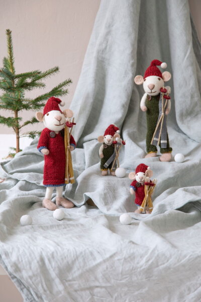 Filz Maus mit Ski