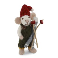 Filz Maus mit Ski