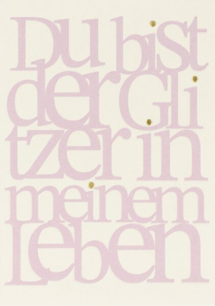 Klappkarte – Du bist der Glitzer in meinem Leben