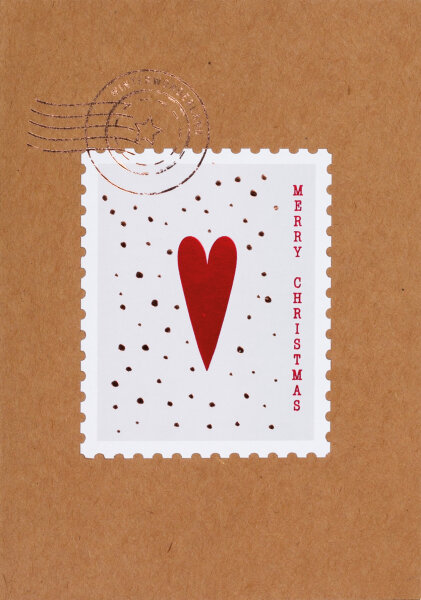 Klappkarte – Merry Christmas Briefmarke