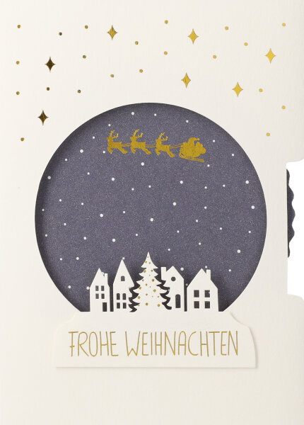 Klappkarte – Schneekugelkarte